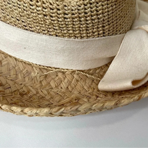 Scala The Collection Hat Woven Straw Raffia Natural/Cream beach poolside vacay - Picture 5 of 9